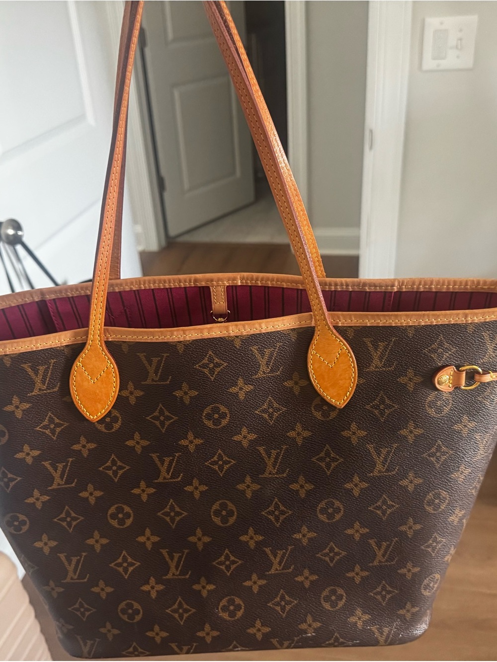 Louis Vuitton Monogram Canvas Tote with Pink Lining